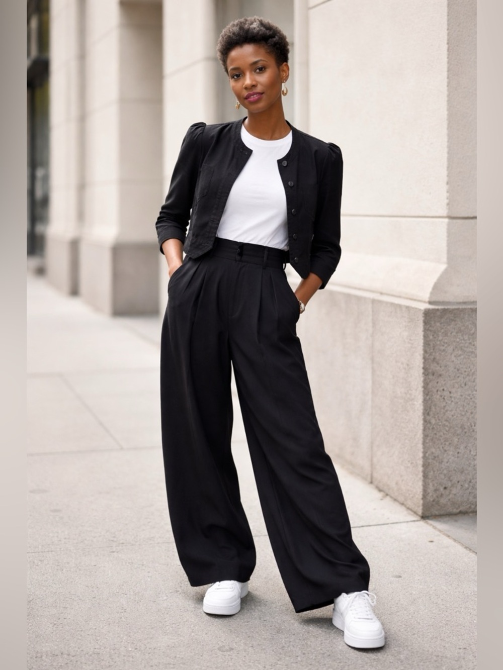 Day Birger et Mikkelsen Black Cropped Button-Front Jacket